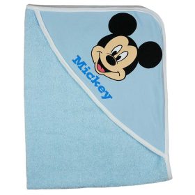   ABR Kapucnis frottír törölköző Mickey egér mintával 70x90cm  - Kék
