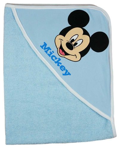 ABR Kapucnis frottír törölköző Mickey egér mintával 70x90cm  - Kék