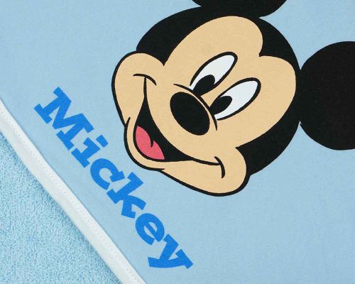 ABR Kapucnis frottír törölköző Mickey egér mintával 70x90cm  - Kék