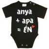 "anya+apa=ÉN" feliratos rövid ujjú baba body fekete