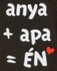 "anya+apa=ÉN" feliratos rövid ujjú baba body fekete