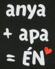 "anya+apa=ÉN" feliratos hosszú ujjú rugdalózó