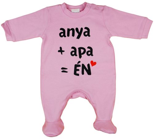 "anya+apa=ÉN" feliratos hosszú ujjú rugdalózó