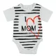 "I LOVE MY MOM" feliratos rövid ujjú baba body fehér