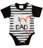 "I LOVE MY DAD" feliratos rövid ujjú baba body fekete