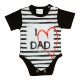 "I LOVE MY DAD" feliratos rövid ujjú baba body fekete