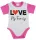 "Love my family" feliratos rövid ujjú baba body pink