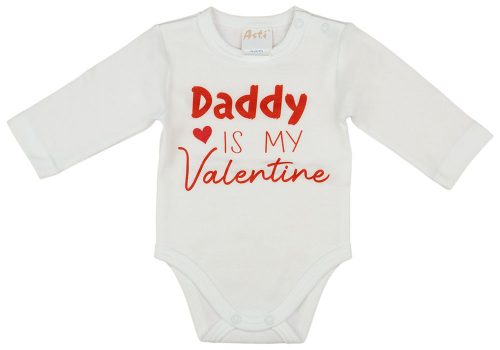 "Daddy is my Valentine" feliratos valentin napi baba body fehér