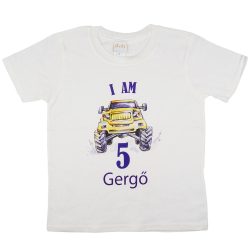   "Autós" egyedi szülinapos póló választható számmal és névvel