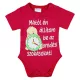 Feliratos rövid ujjú kislány baba body pink
