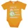 Feliratos rövid ujjú kislány baba body narancs