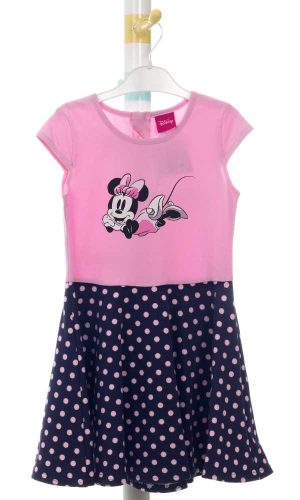 Rövid ujjú pöttyös kislány ruha Minnie mintával