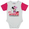 Rövid ujjú baba body csillámos Minnie egér mintával fehér