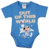 Rövid ujjú űrhajós baba body Mickey egér mintával kék