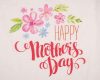 Anyák napi vászontáska virágos mintával, Happy mother's day felirattal