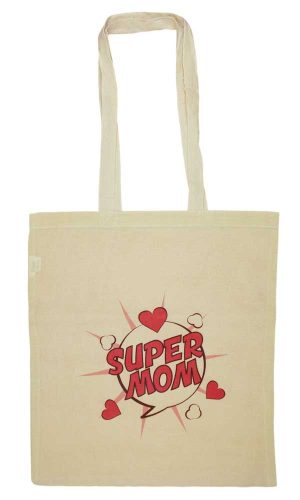 Anyák napi vászontáska Super mom felirattal