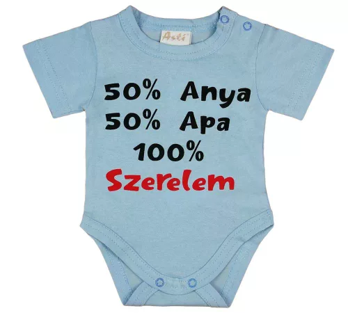 Rövid ujjú feliratos baba body