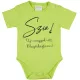 Rövid ujjú feliratos baba body zöld