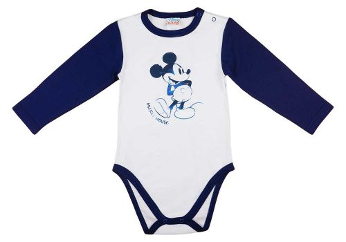 Hosszú ujjú baba body Mickey egér mintával