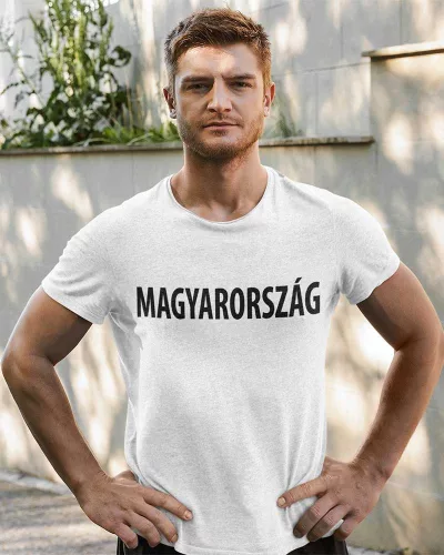 Rövid ujjú férfi póló Foci EB Magyarország