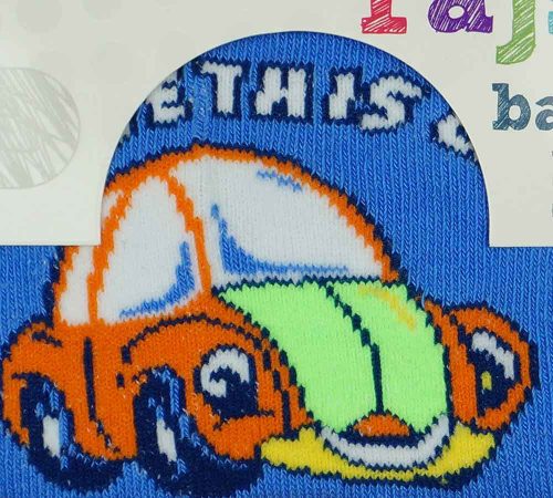 ABR Mintás baba harisnyanadrág - Kék-Narancs - Autó (56-62)