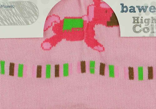 ABR Mintás baba harisnyanadrág - Rózsaszín - Lovacska (68-74)