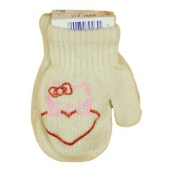 Kötött baba kesztyű Hello Kitty mintával