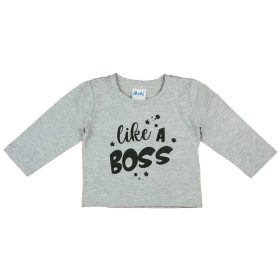 Feliratos hosszú ujjú fiú póló