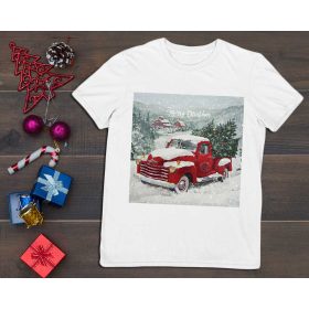 Rövid ujjú férfi póló karácsonyi mintával