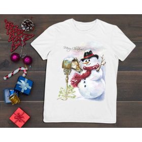 Rövid ujjú férfi póló karácsonyi mintával