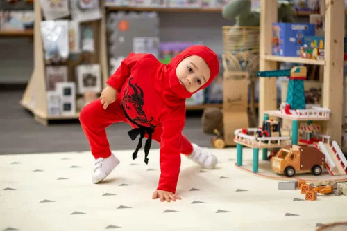 Ninja piros fiú jelmez