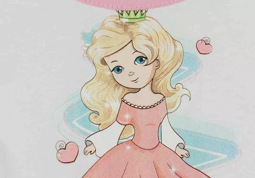 Ujjatlan kislány pamut ruha hercegnős mintával