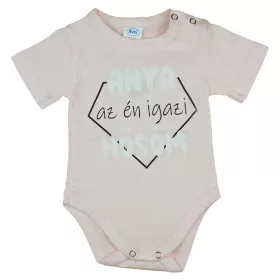   Rövid ujjú baba body "Anya az én igazi hősöm" felirattal