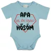 Rövid ujjú baba body "Apa az én igazi hősöm" felirattal