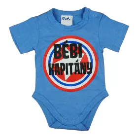   Rövid ujjú baba body "Bébi kapitány" felirattal