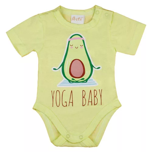 Rövid ujjú baba body avokádós mintával