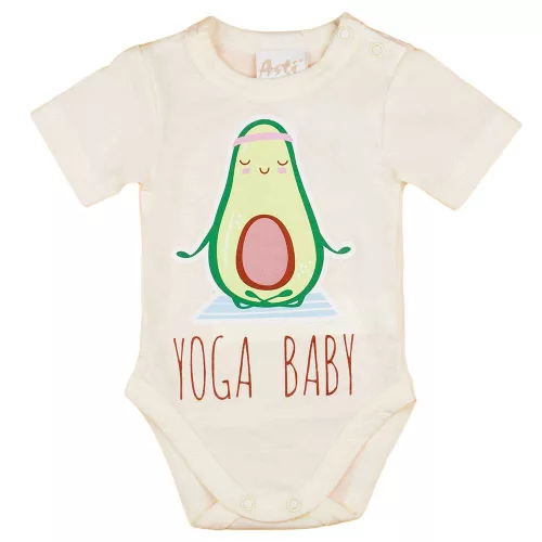 Rövid ujjú baba body avokádós mintával