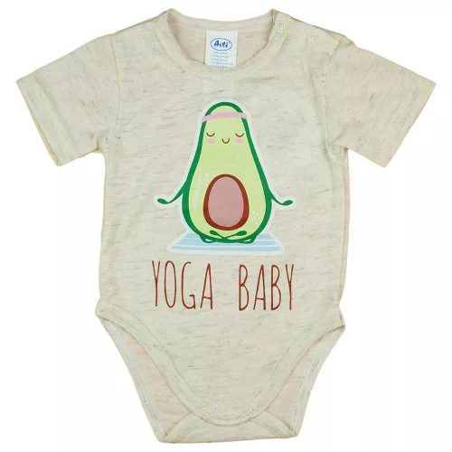 Rövid ujjú baba body avokádós mintával