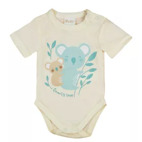 Rövid ujjú vékony pamut baba body koalás mintával