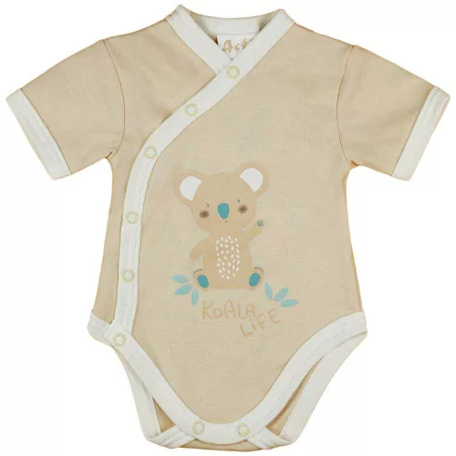 Rövid ujjú baba body koalás mintával