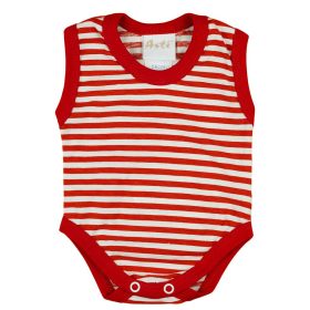 Ujjatlan csíkos nyári baba body