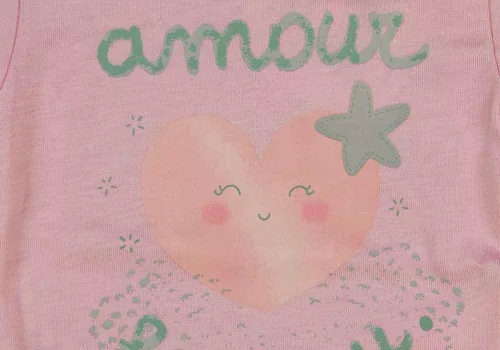 Rövid ujjú szívecskés baba body