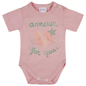 Rövid ujjú szívecskés baba body