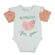 Rövid ujjú baba body szívecskés mintával