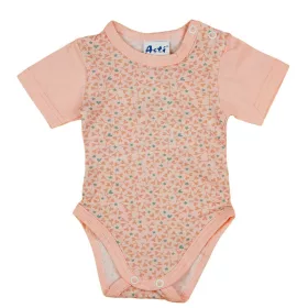 Rövid ujjú mintás kislány baba body