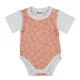 Rövid ujjú mintás kislány baba body