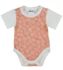 Rövid ujjú mintás kislány baba body