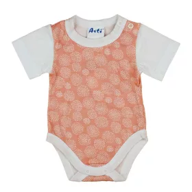 Rövid ujjú mintás kislány baba body