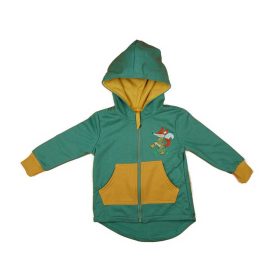   Belül bolyhos elöl cipzáras kisfiú kardigán róka mintával