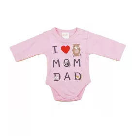 ABR Hosszú ujjú pamut body - Rózsaszín - Mom Dad (44)